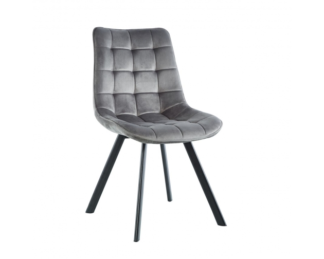 Krzesło pikowane velvet szare J332