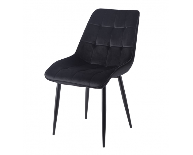 Krzesło czarne J262 welur, pikowane