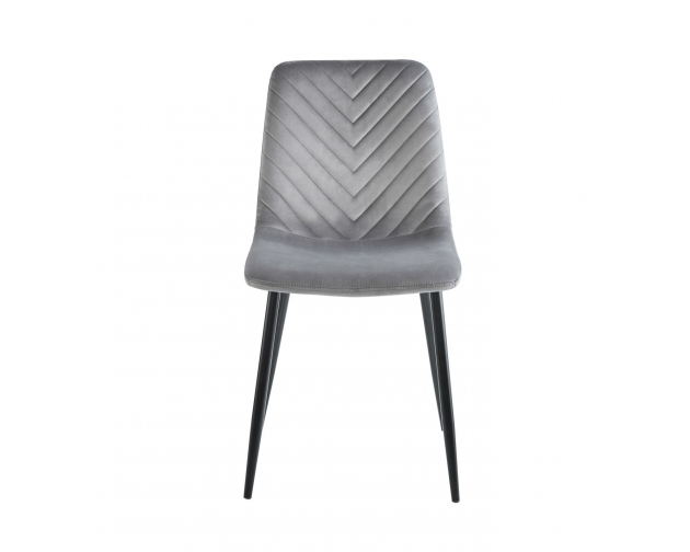 Zestaw 6 x krzesła K5 szare welur w jodełke, nogi czarne metalowe
