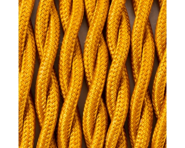 Kabel skręcany w oplocie poliestrowym T07 peruwiańskie złoto dwużyłowy 2x1x075
