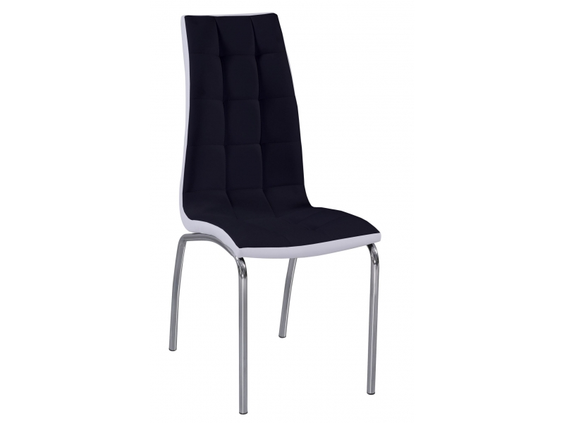 Krzesło SEMPRE czarno-białe, chrom