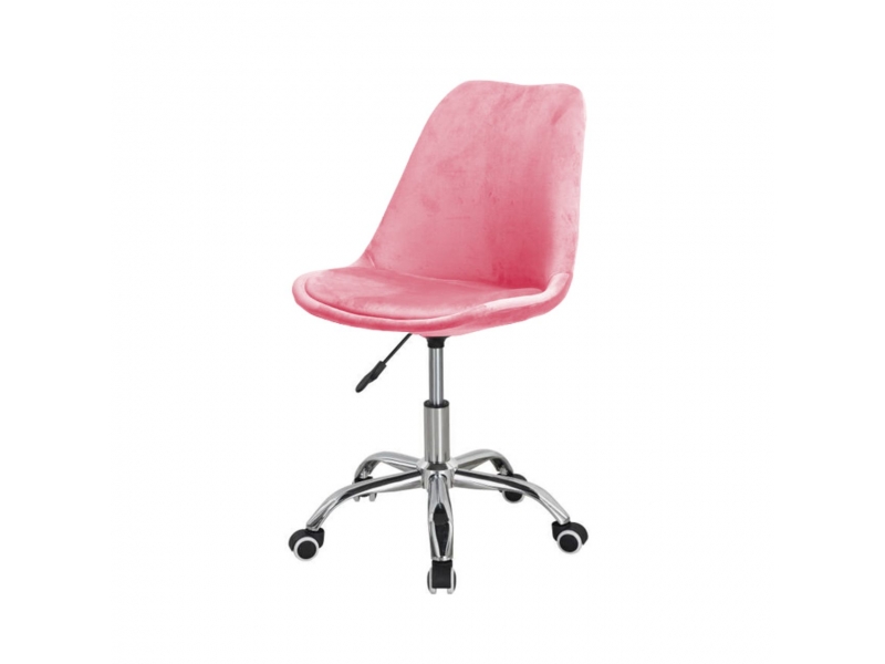 Krzesło obrotowe VC-204 velvet różowy, chrom