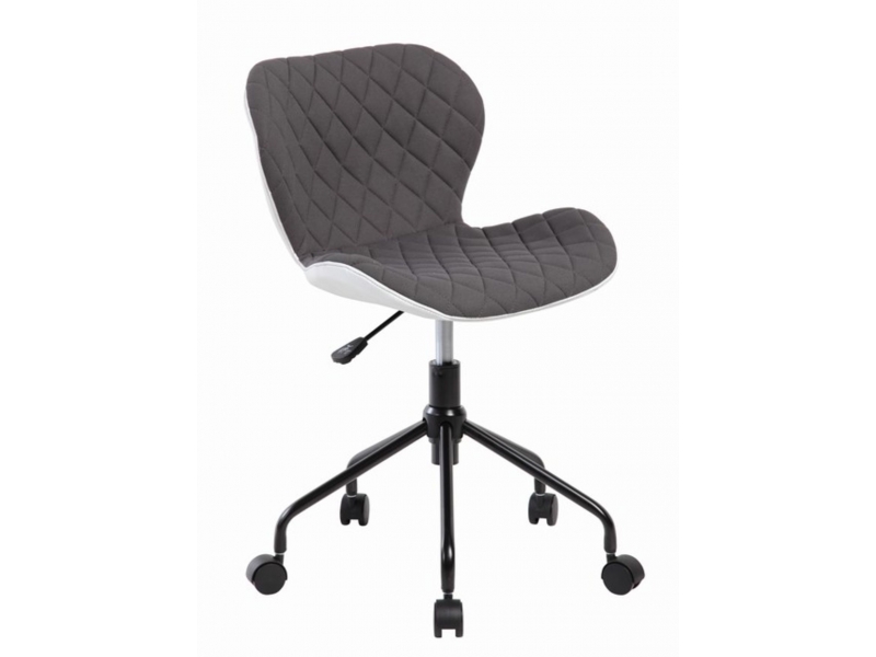 Krzesło obrotowe pikowane szare-białe QZY-85